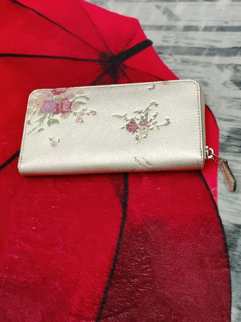 Coach Platinum Floral Wallet